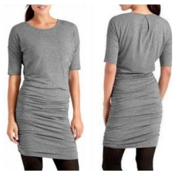 NWT Athleta Solstice Tee Dress - gray - rouched sides - womens size S - Picture 1 of 10